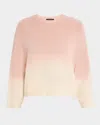 Fabiana Filippi Oversized Crew-neck Sweater With Dip-dye Effect In Fard