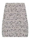Fabiana Filippi Beige Frayed-knot Donegal Tweed Mini Skirt In White