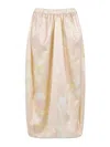 Fabiana Filippi Silk Midi Skirt Floral Pattern In Pink