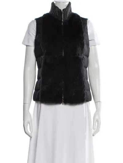 Pre-owned Fabiana Filippi Faux Fur Jacket In Black