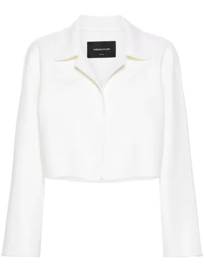 Fabiana Filippi Felted Cropped Jacket In Neutrals