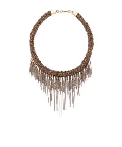 Fabiana Filippi Filo Fringe-detail Beaded Necklace In Multi
