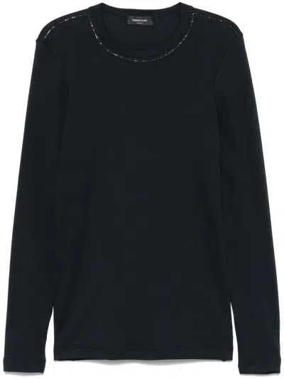 Fabiana Filippi T-shirt Mit Filo-diamanten In Blau