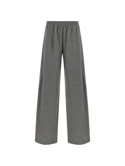 Fabiana Filippi Filo Diamante Wide-leg Trousers In 그레이