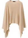 Fabiana Filippi Cotton And Linen Cape With Sequins In Neutrals