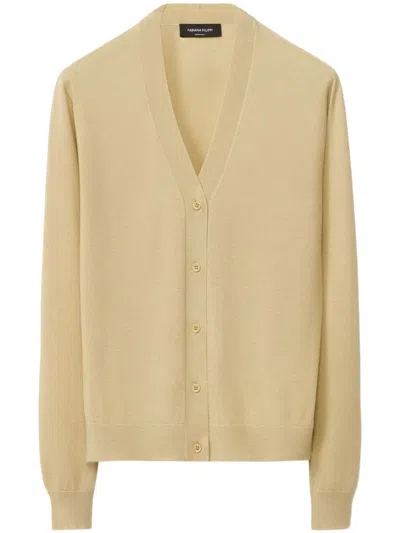 Fabiana Filippi Fine-knit Cardigan In Gold