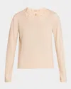 Fabiana Filippi Fine Knit Lace-collar Sweater In Brown