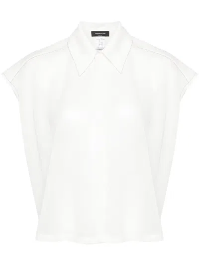 Fabiana Filippi Fine-knit Sleeveless Shirt In White