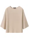 Fabiana Filippi Organic Cotton And Lurex Cape Sweater In Neutral