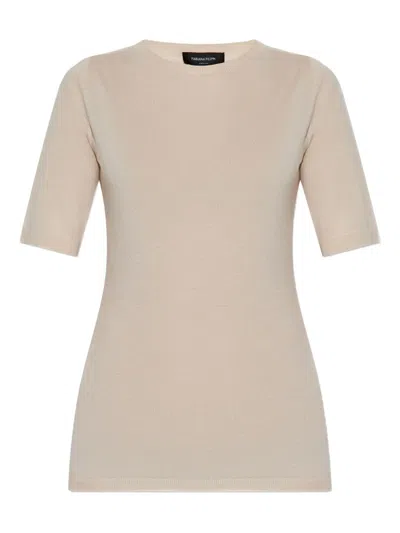 Fabiana Filippi Fine-ribbed Top In Neutrals