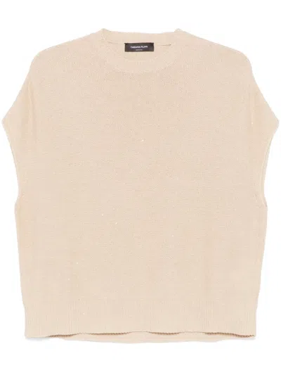 Fabiana Filippi Fine-knit Vest In Neutrals