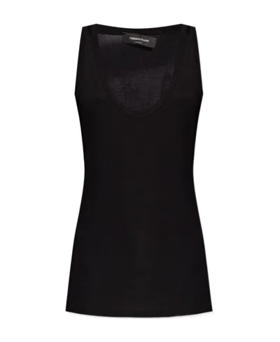 Fabiana Filippi Fine-ribbed Tank Top In Black