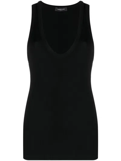 Fabiana Filippi Fein Geripptes Tanktop In Schwarz