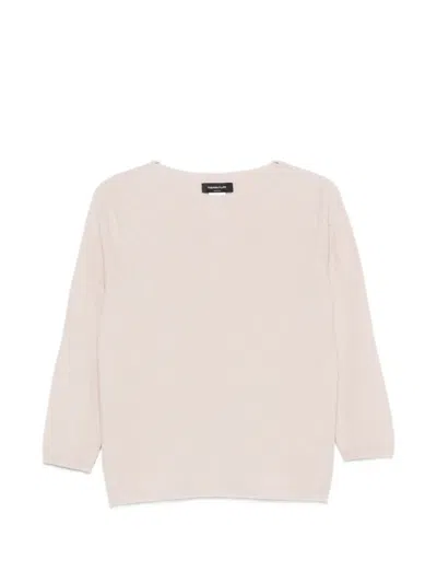 Fabiana Filippi Fine-knit Three-quarter Sleeve Sweater In Neutral