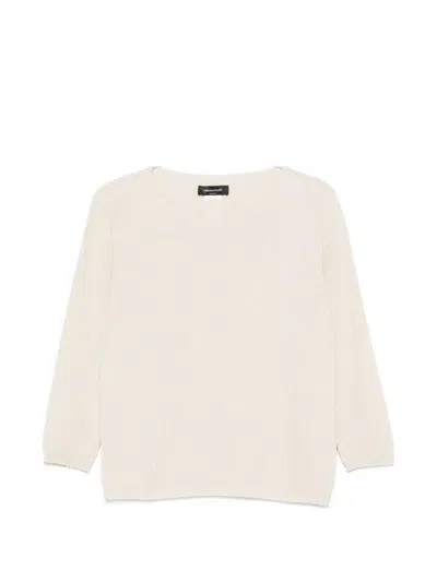 Fabiana Filippi Fine-knit Three-quarter-sleeve Sweater In Black