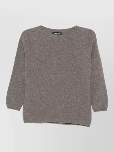 Fabiana Filippi Fine-knit Wool Blend Crewneck Sweater In Gray