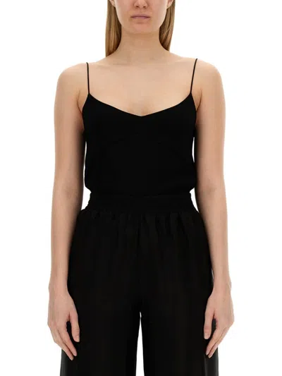 FABIANA FILIPPI FITTED BLACK VISCOSE TOP
