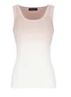 Fabiana Filippi Ribbed Jersey Tank With Unique Shaded Print In White
