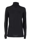 Fabiana Filippi Fitted Turtleneck Sweater In Cashmere-silk Blend In Black