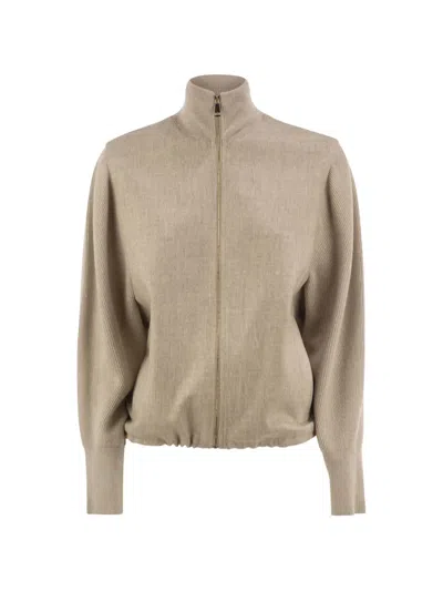 Fabiana Filippi Flannel Bomber Jacket In Neutrals
