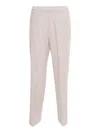 Fabiana Filippi Flannel Jogging Trousers With Front Creasand Filo Diam In Beige