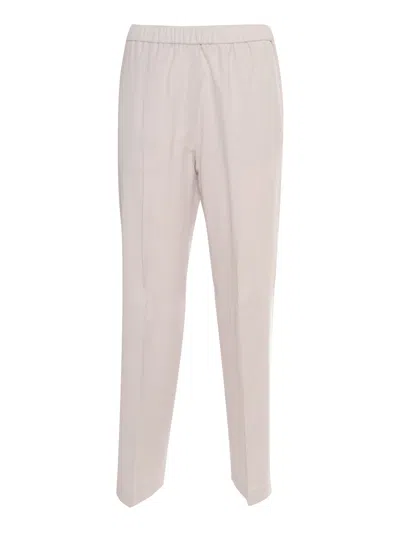 FABIANA FILIPPI FLANNEL JOGGING TROUSERS WITH FRONT CREASAND FILO DIAM