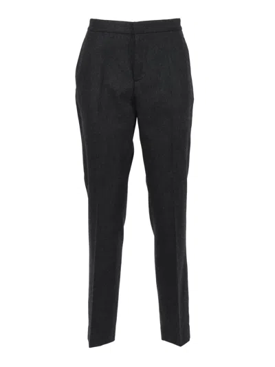 Fabiana Filippi Flannel Regular Fit Trousers With Filo Diamante Detail In Gray