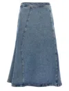 Fabiana Filippi A-line Silhouette Denim Skirt With Seam Detailing In Blue