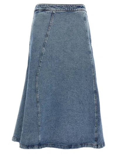 FABIANA FILIPPI FLARED COTTON DENIM MIDI SKIRT