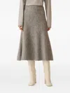Fabiana Filippi Flared Knitted Midi Skirt In Gray