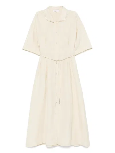 Fabiana Filippi Flared Midi Dress In Beige