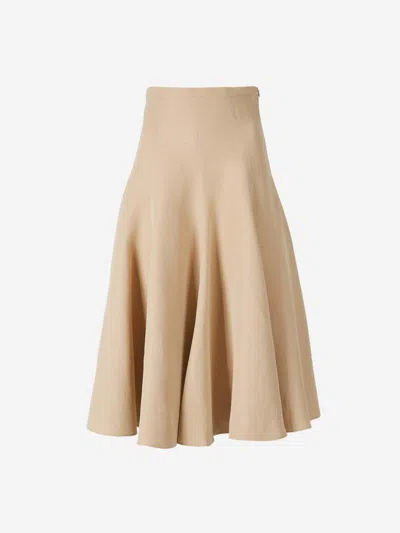 Fabiana Filippi Flared Midi Skirt In Beige