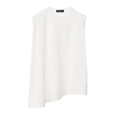 Fabiana Filippi Flared Sleeveless Jersey Top In White