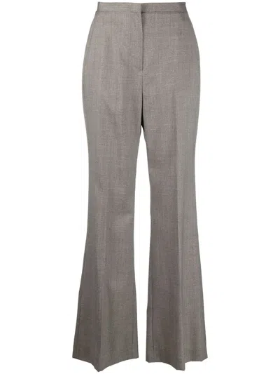 Fabiana Filippi High Waist Wide Leg Trousers With Front Pleats In Gray