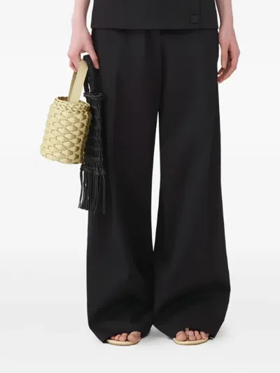 Fabiana Filippi Flat-front Trousers In Black