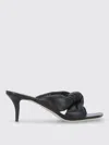 Fabiana Filippi Leather Sandals With Braided Front And Kitten Heel In Black