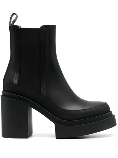 Fabiana Filippi Flatform Combat Boots In Black