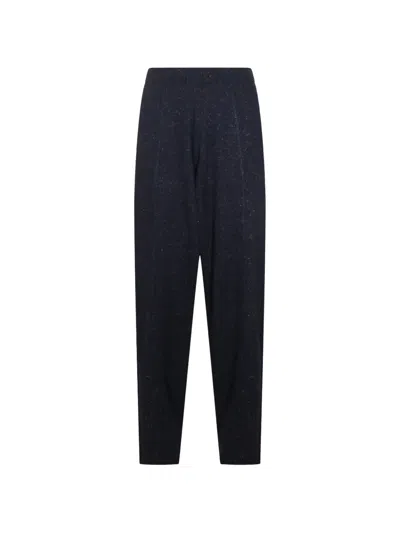 Fabiana Filippi Flecked Knit Trousers In Blue
