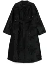 Fabiana Filippi Floral-jacquard Coat In Black