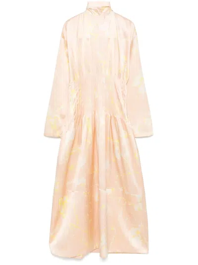Fabiana Filippi Floral-print Midi Dress In Neutrals