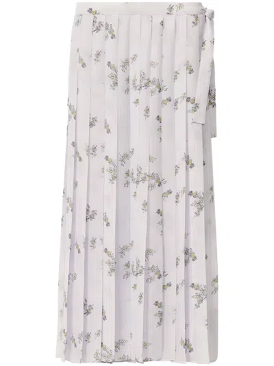 Fabiana Filippi Floral-print Midi Skirt In Lavender
