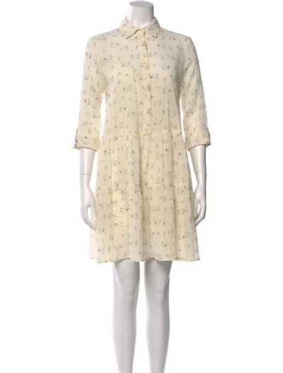 Pre-owned Fabiana Filippi Floral Print Mini Dress In Neutral
