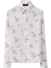 Fabiana Filippi Georgette T-shirt With Painted Botanical Print In White