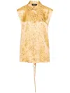 Fabiana Filippi Floral-print Silk Top In 黄色