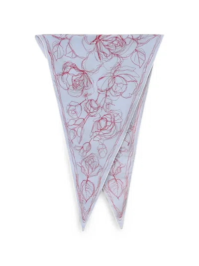 Fabiana Filippi Floral-print Silk Scarf In Blue