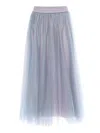Fabiana Filippi Flowing Midi Skirt With Gathered Waist In Blue