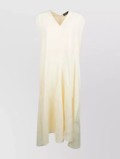 Fabiana Filippi Flowing Silhouette Sleeveless V-neckline Dress In Neutral