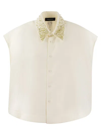 Fabiana Filippi Fluid Linen And Viscose Shirt In White