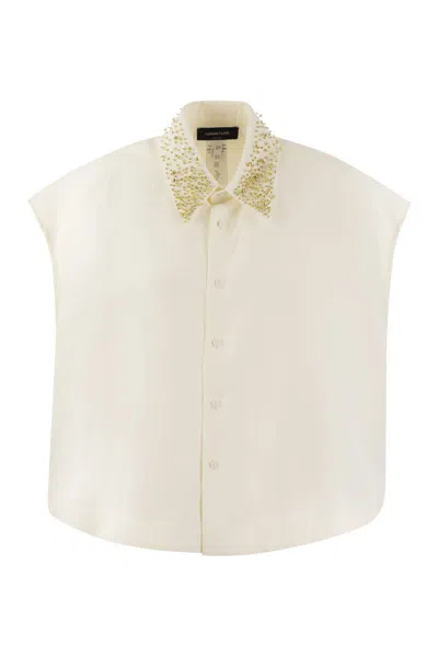 Fabiana Filippi Fluid Linen And Viscose Shirt In White