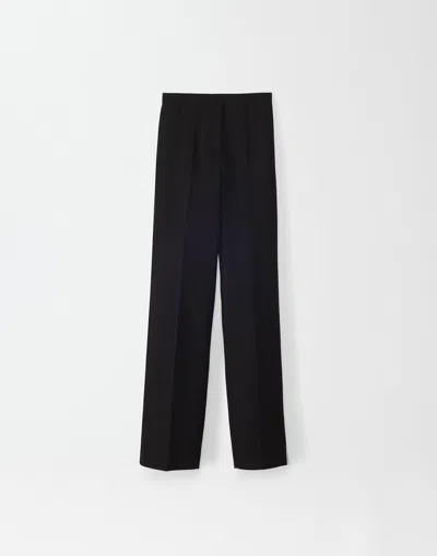 Fabiana Filippi Fluid Linen And Viscose Trousers In Black